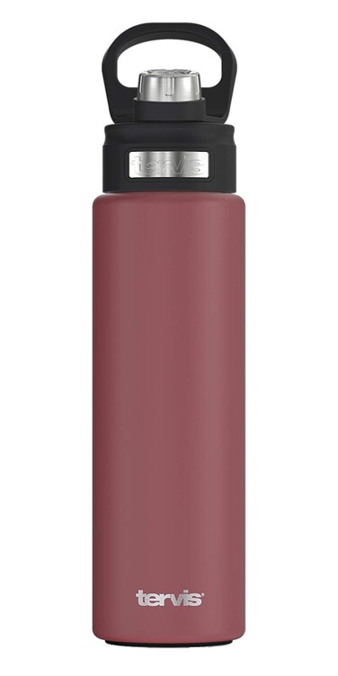 Tervis Powder Coated Stainless Steel Triple Walled Insulated Tumbler Travel Cup Keeps Drinks Cold, 24oz with Deluxe Spout Lid, Elderberry Wild