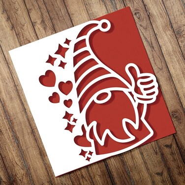 hi a Gnome Frame Metal Die Cuts,Christmas Heart Gnome Santa Border Cutting Dies Cut Stencils for DIY Scrapbooking Photo Decorative Embossing Paper Dies for Scrapbooking Card Making