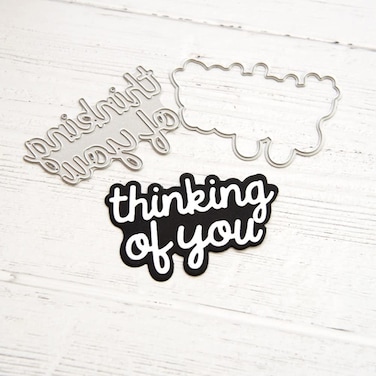 Thinking of You Word Die Cuts for Card Making Thinking of You Metal Cutting Dies Word Cut Die Holiday English Words Die Cuts for DIY Scrapbooking Photo Album