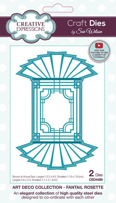 Creative Expressions Sue Wilson Art Deco Fantail Rosette Craft Die, 4.8 x 3.3 in, Brown