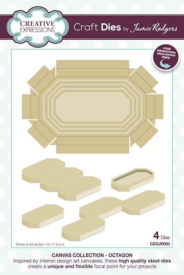 Creative Expressions Craft Jamie Rodgers-Canvas Collection-Octagon, Die size 7.8 x 11.8 cm, Metal