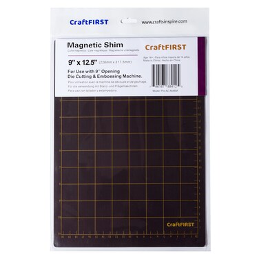 CraftFIRST 9 x 12.5 Magnetic Shim with Popular Card Size Grids Die Cutting Accessaries
