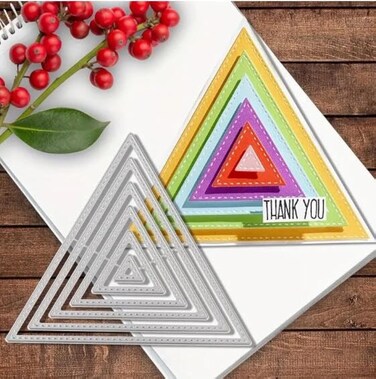 Multiple Triangles Metal Die Cuts,Geometry Triangle Cutting Dies Cut Stencils DIY Scrapbooking Decorative Embossing Paper Scrapbooking Card Making