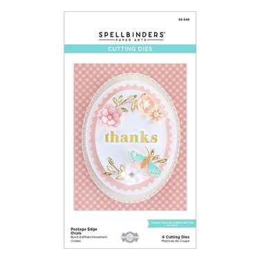 Spellbinders Postage Edge Ovals by Becca Feeken Etched Dies, ONE