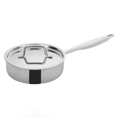 WINCO Tri-Ply Saute Pan, Silver