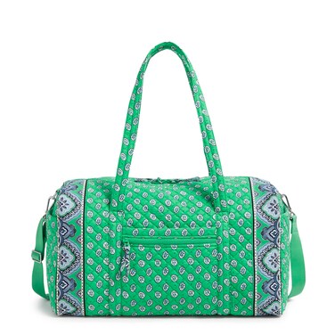 Vera Bradley Cotton Large Travel Duffel Bag, Garden Green Leaf