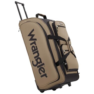 Wrangler Wesley Rolling Duffel Bag, Tannin, Large 30-Inch