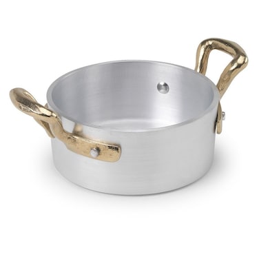 Pentole Agnelli 1932 Collection Casserole Pot with 2 Handles, Diameter - 10 Cm, Colour - Silver