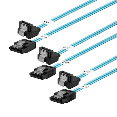 ADCAUDX SATA III Cable 1M,3 Pack Long-SATA 90-Degree Cable SATA Right-Angle Cable Thin-SATA Cable 3.3Ft SATA to Angled-SATA Data Cable,Flexible SATA Cable for Hard Drive,Sever,SSD HDD