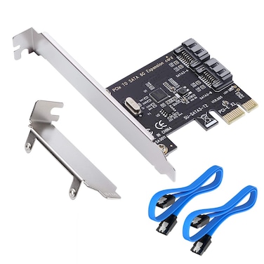MHQJRH PCI Express SATA 3.0 Controller Card, 2-Port PCIe to SATA III 6GB / s Built-in Adapter Converter, PCI-E to SATA 3.0 Disk Array Card&iuml;&frac14;&OElig;with Small Bracket and 2 SATA Cable Support SSD and HDD