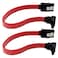 Security-01 2-Pack Red 90 Degree Right-Angle 6.0 Gbps SATA III Data Cable with Locking Latch Plug 180mm/7.08inch