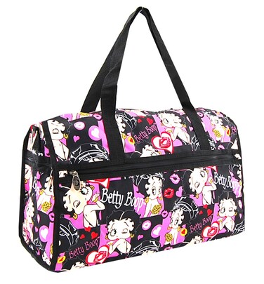Betty Boop Large Duffel Bag with Long Strap (Multi: Lips)