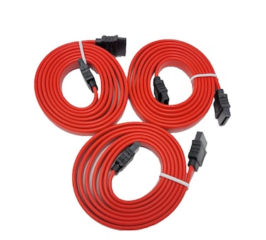 Micro Connectors 1 Meter SATA III Straight Data Cable 3-Pack (F03-152-3P)