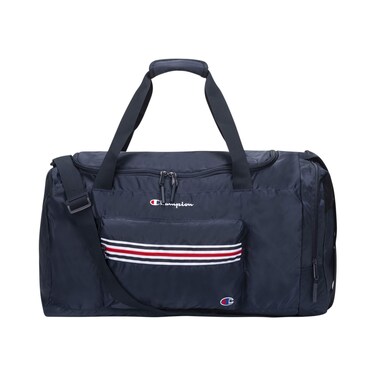 Champion Unisex Adult Champion Logo Duffel Bags, Navy/Scarlet, One Size US
