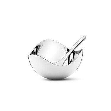 Georg Jensen Bloom Salt Cellar with Spoon