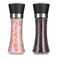 Hotder Premium Pepper and Salt Grinder Set of 2-Refillable Coarseness Adjustable Pepper Mill Shaker with Glass Body for Home,Kitchen(Two Pack)