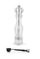 Peugeot - Nancy Acrylic Manual Salt Mill - Transparent Adjustable Grinder Gift Set- With Stainless Steel Spice Scoop/Bag Clip, 12 Inch