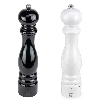 Peugeot Paris U'Select Lacquer Salt And Pepper Mill Set 12", Black And White