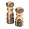Bloomingville Wood Salt and Pepper Mills with Inlaid Circles Design, Natural and Black, Set of 2, Small