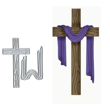 Yeyert Easter Cross Lamb Metal Die Cuts,Cross Scarf Wooden Cutting Dies Cut Stencils DIY Scrapbooking Decorative Embossing Paper Scrapbooking Card Making