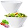 Qxbekmor 10" Salad Bowls, 114 oz. Unbreakable Plastic Serving Bowls for Salads, Fruits, Entertaining, Dinner Parties, Microwave &amp; Dishwasher Safe, BPA-free, Set of 2