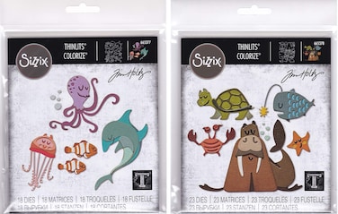 Sizzix Tim Holtz Tim Holtz Under The Sea 1 and Under The Sea 2 - Two Colorize Thinlit Die Sets