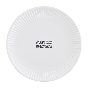 Mud Pie Circa Melamine Salad Plate, White, Starters, 7.5" dia