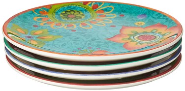 Certified International Tunisian Sunset Salad/Dessert Plates (Set of 4), 8.75", Multicolor