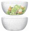 Qxbekmor 130 oz Acrylic Salad Bowls, 9.5" Serving Bowls for Fruits, Popcorn, Chips, Dips, Condiments, Break-Resistant Set of 2, Clear Circular
