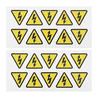 SG Store 20pcs Electrical Danger Hazard Warning Safety Sign Sticker Electrical Danger Triangular Stickers PVC Self Adhesive Vinyl Sticker
