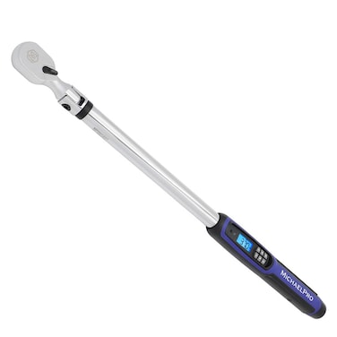 MichaelPro 1/2 Flex Head Digital Torque Wrench with Angle Function, 25 to 250 ft-lbs (34 to 340 Nm), Target Torque Multi-Alert System, 10 Available Presets   MP001227