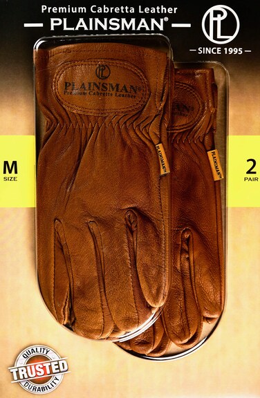 Plainsman Premium Cabretta Leather Gloves (2 Pair, Medium)