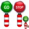 2 Pack Stop Sign for Kids Double Sided Stop and Go Sign with Handle PVC Waterproof Crossing Guard Stop Sign Room Decor Red Green Light Sign Game for Kids Teaching Traffic Safety,13 x 6.3 inches