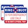 Ring Buoy is for Emergency Use Only, It is Not A Pool Toy Sign 14 x 10 Inches Ring Buoy Sign Rust-Free Aluminum Pool Safety Ring Sign Weatherproof Pool Safety Signs, Easy To Install, 2 Pack