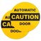 2pk Caution Automatic Door Stickers   Double Sided Signs for Sliding Glass Doors   Weatherproof Vinyl Safety Screen Door Decals, 6" Diameter
