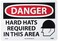 NMC D545RB OSHA Sign, Legend "DANGER - HARD HATS REQUIRED IN THIS AREA" with Graphic, 14" Length x 10" Height, Rigid Plastic, Black/Red on White
