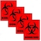 Outdoor/Indoor (4 Pack) 5" X 4" - Biohazard Biological Hazard - Danger Safety Caution Warning Sign Vinyl Label Sticker Decal - Back Adhesive Vinyl