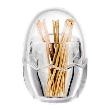 Yakri Acrylic Toothpick Holder Dispenser Organizer Clear Storage Box with Lid (Egg Shape), YTBH-08363
