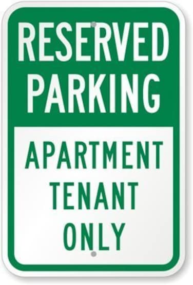 Diuangfoong Reserved Parking: Apartment Tenant Only Sign, 18 x 12\