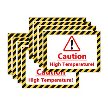 Caution High Tempature Stickers,Hot Surface Warning Labels 4x3 Inch Danger Safety Warning Sign Label Sticker Decal,20 Pcs Per Pack