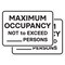 Maximum Occupancy Signs, Self Adhesive Vinyl Stickers, White, 7&quot; x 10&quot; (Pack of 2)