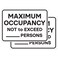 Maximum Occupancy Signs, Self Adhesive Vinyl Stickers, White, 7" x 10" (Pack of 2)