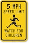 Safety Sign 8x12 Danger Sign 5 MPH Speed Limit - Watch for Children Wall Art Warning Caution Tin Signs Metal Road Yard Decor