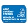 BeSafe Messaging Bilingual Spanish"Hand Sanitizer Station/Estacion De Desinfectante", 3-Pack 9"x6" Blue, Repositionable Wall &amp; Door Safety Signs, Perfect for Most Surfaces: Glass, Metal, Painted