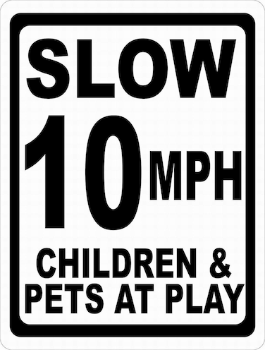 HAIMAX Metal Signs Warning Sign Notive Safety 12x16 Slow 10 MPH Children &amp; Pets at Play Street Sign for Outdoor