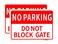 Joffreg No Parking Do Not Bolck Gate Sign,14 x 10 Inches,Reflective Aluminum,UV Printed,Weather Resistant,Waterproof,Durable Ink,Easy to Mount,Outdoor Use,2 Pack