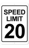 The King Kush 20 MPH Speed Limit Sign - 8 x 12 Aluminum Outdoor Sign