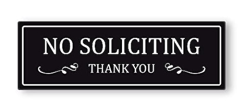 TRUSTY Indoor Outdoor No Soliciting Sign Removable Decal Sticker for Home Business (2&quot; H x 6&quot; W) Black