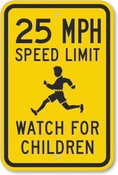 BIN SHANG 25 Mph Speed Limit Watch for Children (with Graphic), Heavy-Duty Aluminum Sign, 63 Mil, 8" X 12" inch