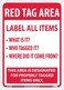 NMC LN102RB Red Tag Area Sign